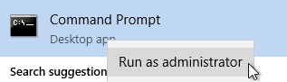 Windows: Commad Prompt > Run as administrator