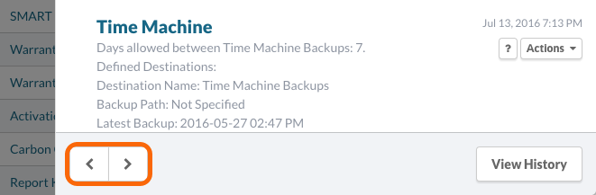 Plugin Results: Time Machine