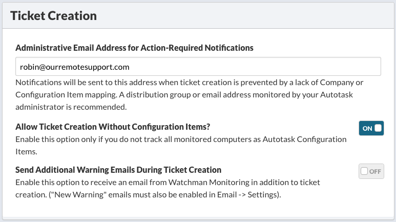 Ticket Creation