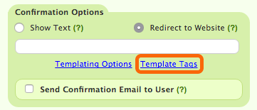 Form Settings: Redirect to Website