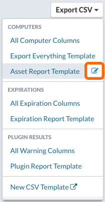 Export CSV > Editing a CSV Export Template