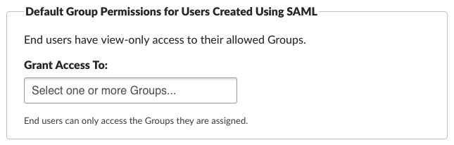 New End User Group Permissions