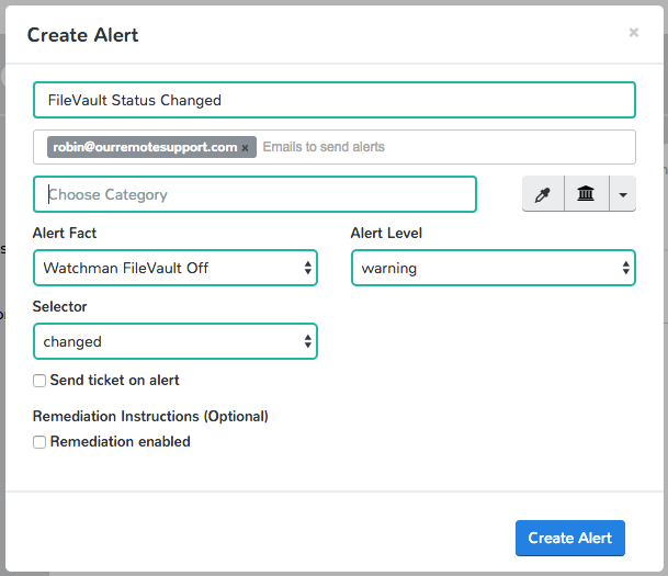 Addigy Create Alert