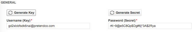 Generate Key / Secret