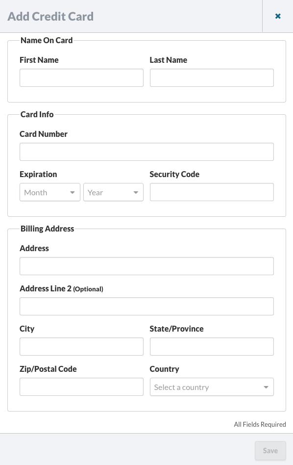 Add Credit Card