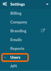 1. Click 'Users' Under 'Settings' in Your Dashboard