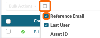 Enable Reference Email Collumn