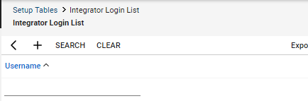 Click the + sig to add a new Integrator Login