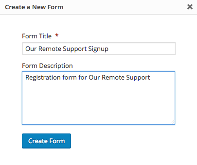 Create New Form: Title & Description
