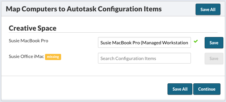Mac Computers to Autotask Configuration Items