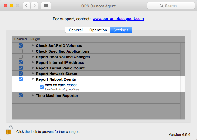 Monitoring Client > Settings