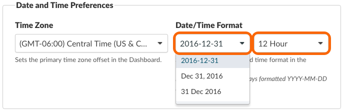 Date/Time Format