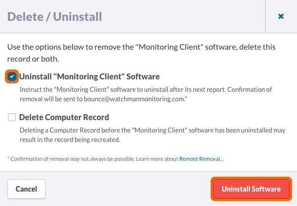 Delete / Uninstall
