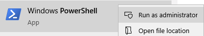 Windows PowerShell > Run as administrator