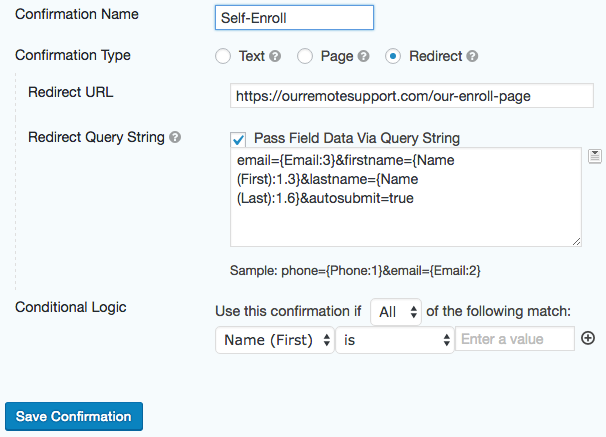 Option 3: Confirmation Redirect to Watchman Monitoring's Hosted Form