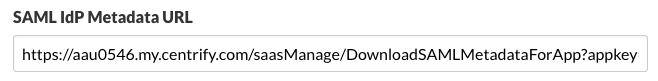 SAML IdP Metadata URL