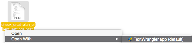 Right-click > Open With > TextWrangler.app